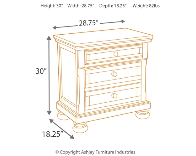 Porter  Sleigh Bed With Mirrored Dresser And 2 Nightstands