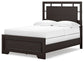 Covetown Full Panel Bed with Mirrored Dresser and 2 Nightstands