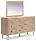 Cielden Queen Panel Bed with Mirrored Dresser, Chest and Nightstand