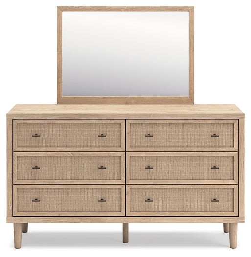 Cielden Queen Panel Bed with Mirrored Dresser, Chest and Nightstand