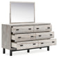 Vessalli King Panel Bed with Mirrored Dresser and Chest