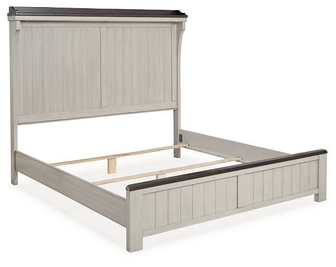 Darborn California King Panel Bed with Mirrored Dresser