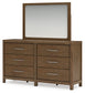 Cabalynn Queen Panel Bed with Storage with Mirrored Dresser, Chest and Nightstand